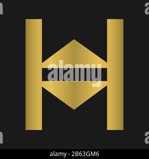 Abstraktes H-Logo mit Umschlagdesign und Monogramm-Logo Stock Vektor