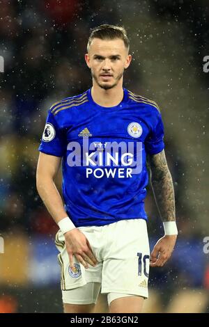 Leicester, Großbritannien. März 2020. James Maddison von Leicester City während des Premier-League-Spiels zwischen Leicester City und Aston Villa im King Power Stadium, Leicester am Montag, den 9. März 2020. (Kredit: Leila Coker / MI News) Foto darf nur für redaktionelle Zwecke in Zeitungen und/oder Zeitschriften verwendet werden, Lizenz für kommerzielle Nutzung erforderlich Kredit: MI News & Sport /Alamy Live News Stockfoto