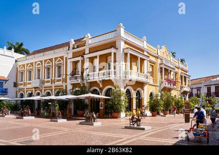 Plaza San Pedro Claver, Cartagena, Kolumbien Stockfoto