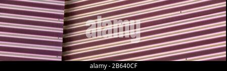 Detail der Wellblech-Architekturdichting Stockfoto