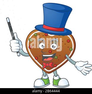 Charmante Lebkuchen lieben Cartoon-Design-Performance als magischen Stil Stock Vektor