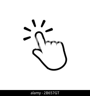 Klicken auf das Fingersymbol. Symbol für Linienzeiger Stock Vektor