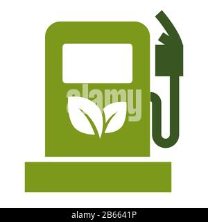 Umweltschonend, Symbol für Ökostrom-Tankstelle Stock Vektor