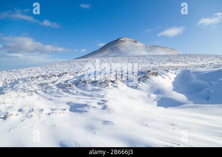 Verschneite Szenen nach Osten Lomond Hügel in der Nähe von Falkland in Fife. Stockfoto