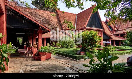 Asien, Phnom Penh, Kambodscha, Innenhof des Nationalmuseums Stockfoto