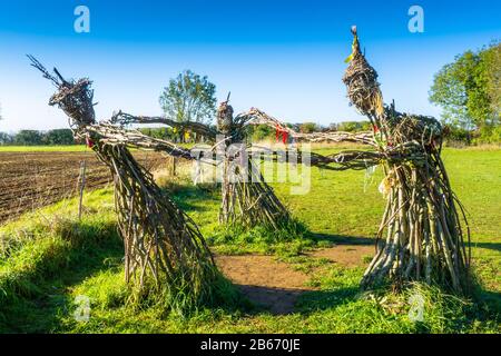 Rollright Stones of Three Fairies Dancing - eine der vielen Folklore-Legenden, die mit den Stones in Verbindung stehen. Stockfoto