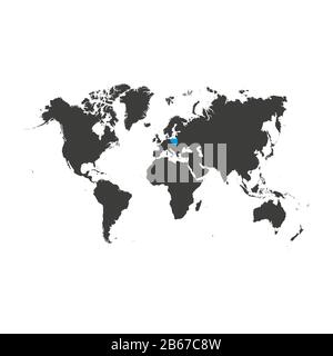 Europäische Land Polen gekennzeichnet durch blaue in Weltkarte Vector Illustration. Stock Vektor
