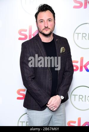 James Bye nimmt an den TRIC Awards 2020 im Grosvenor Hotel, London, teilzunehmen. Stockfoto