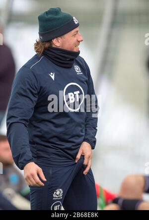 Edinburgh, Großbritannien. März 2020. Guinness Six Nations Rugby: ScotlandÕs Hamish Watson während der Schottland Squad Training Session, Oriam, Heriot-Watt University Campus, Riccarton, Edinburgh, Schottland, Großbritannien. März 2020. Kredit: Ian Rutherford/Alamy Live News Stockfoto