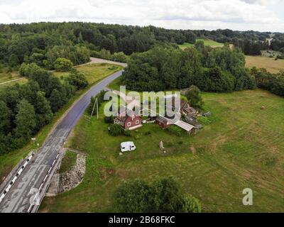 Lyduvenai Stadt grüne Landschaft in Litauen, Raseiniai Stockfoto