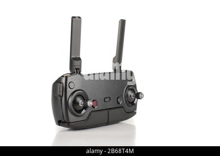 Funk-Fernbedienung mit Funkübertragung auf weißem Hintergrund isoliert Stockfoto
