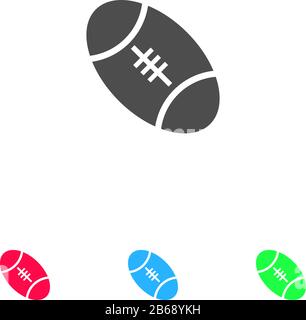 Rugby-Symbol flach. Farbpiktogramm auf weißem Hintergrund. Symbol für Vektorgrafiken und Bonussymbole Stock Vektor