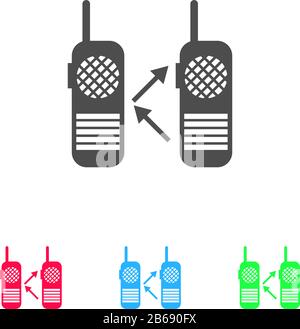 Funksymbol flach. Farbpiktogramm auf weißem Hintergrund. Symbol für Vektorgrafiken und Bonussymbole Stock Vektor