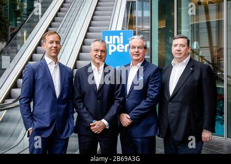 10. März 2020, Düsseldorf, Nordrhein-Westfalen, Deutschland - Uniper jährliche Pressekonferenz von links: Uniper CFO Sascha Bibert, CEO Andreas Schiere Stockfoto