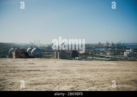 Essaouira, MAROKKO - 17. JANUAR 2020: Der Blick auf das Zentrum des Industriebezirks, Afrika Stockfoto