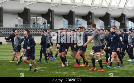 Oriam Sports Performance Center, Riccarton, Edinburgh, Schottland, Großbritannien. März, 20. Guinness Six Nations Match Away to Wales. Souveräner Schottlandtrupp . Kredit: Eric mccowat/Alamy Live News Stockfoto