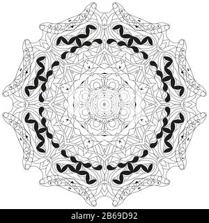 Hand gezeichnet zentangle kreisförmiges Ornament für Färbung Seite. Stock Vektor
