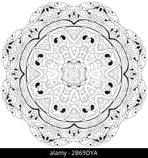 Hand gezeichnet zentangle kreisförmiges Ornament für Färbung Seite. Stock Vektor