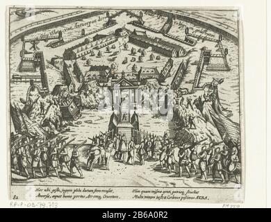 Abbau der Zitadelle von Antwerpen, 1577 wie Trutch von Antverpen von Doude Privategien gedestruweert Welt (Titelobjekt) Abriss der Zitadelle von Antwerpen, 1577Hoe Trslot von Antverpen von Doude Privelegien gedestruweert Welt (Titelobjekt) Eigenschaft Typ: Print History Bild Artikelnummer: RP-P-ob-79.79.710referent: FMH 750Atlas van Stolk 638Atlas van Stolk 267-82New Hollstein Dutch B130-copy Beschreibung: Abriss der Zitadelle von Antwerpen, 28. August 1577. Bourse übergibt den Schlüssel an Liedekercke, im Hintergrund demolierte die Burg der Einwohner von Antwerpen. Unten links zu Stockfoto