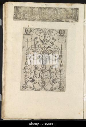 Album Leaf mit zwei Drucken mit Adam und Eve im Paradies und Schmuck mit Satyrs Album Leaf mit zwei Drucken mit Adam und Eve im Paradies und Schmuck mit Satyr-Objektart: Print ornament Picture Album Blatt Artikelnummer: RP-P-1998-528TM529Catalogusreferentie: Hollstein German 7Opperking Solis Beschreibung: Album Leaf mit zwei geschnittenen Drucken Adam und Eva im Garten und Schmuck mit Essern. Hersteller: Druckmaschine: Virgil Solis (denkmalgeschütztes Gebäude) Druckmaschine: Anonymer Entwurf von Cornelis Bos (möglich) Herstellung: Druckmaschine: Deutschland zum Entwurf: Niederlande Datum: 1500 - 1599 Körperliche Meisterleistung Stockfoto