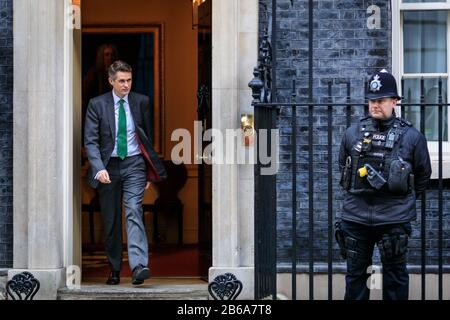 Downing Street, London, 13. Februar 2020. Gavin Williamson, Bildungsminister, bleibt in seiner Position im Kabinettsumbildung des Johnson-Gouvernements Stockfoto