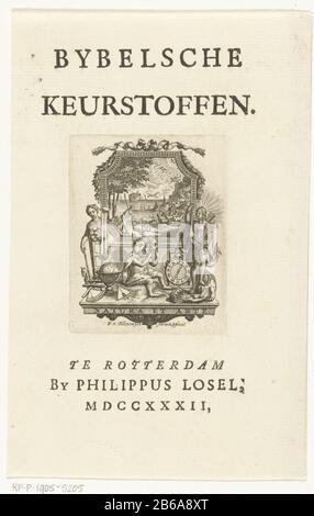 Allegorie mit mythologischen und biblischen Figuren Titel EIN Marker für Bybel Sche bevorzugte Stoffe, Rotterdam, 1732 Allegorie mit mythologischen und biblischen Figuren Titelvignette: Bybel Serbian Adopt Substances Rotterdam-Objekt 1732 Typ: Bild Artikelnummer: RP-P-1905-5205 Aufschriften / Marken: Sammlermarke, umgekehrte Bodenmitte, gestempelt: Lugt 2228 Hersteller: Druckmaschine: François Bleys Wyck (denkmalgeschütztes Gebäude) im Entwurf: François Bleys Wyck (denkmalgeschütztes Gebäude) Herausgeber: Philip Lösel (denkmalgeschütztes Eigentum) Ort Herstellung: Druckmaschine: Leiden Herausgeber: Rotterdam Datum: 1681-1732 und / o. Stockfoto