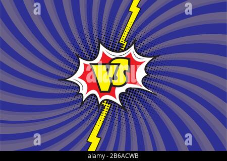 Versus.Fight Hintergrund Comic Pop Art Style Design.vs Briefe in Speech Bubble.Stock Vector Illustration Stock Vektor