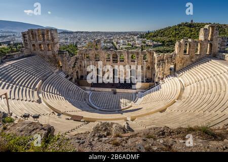 Das alte Odeon des Herodes Atticus Theaters Stockfoto