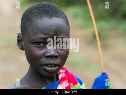 Porträt eines Toposa-Jungen, Namorunyang State, Kapoeta, Südsudan Stockfoto