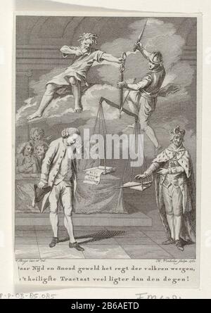 Allegorie auf den Abbruch 1670 durch die Engländer der Marine Tractaat, ca. 1780-1783 Allegorie, die 1670 von den Engländern der Marine Tractaat, Ca. 1780-1783. König Georg III. Ist mit dem Vertrag in der Größenordnung. Damit ein griesgräser Holländer. Gewalt und Neid in der Luft. Im tiefgestellten ein zweizeilige Vers. Hersteller: Druckmaschine: Reinier Vinkeles (I) (auf dem Objekt abgebildet) zur Zeichnung von: Jacobus Kauft (auf dem Objekt angegeben) Herstellung: Nordholland Datum: 17989898989898989898989898989898989898989898989898989610 Stockfoto