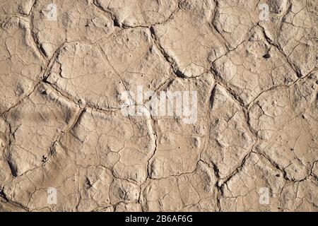 Trockener, schlampiger Boden in der Mojave-Wüste Stockfoto