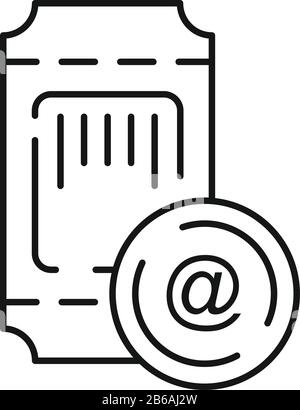 Online ticket Symbol. Outline online ticket Vektor Symbol für Web Design auf weißem Hintergrund Stock Vektor