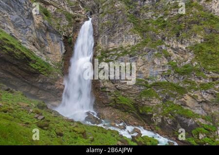 wasserfall Gößßßßßitz/Wasserfall Gossnitz, herrlicher Wasserfall bei Winkl-Heiligenblut, Nationalpark hohe Tauern, Kärntner und Kärntner, Österreich Stockfoto