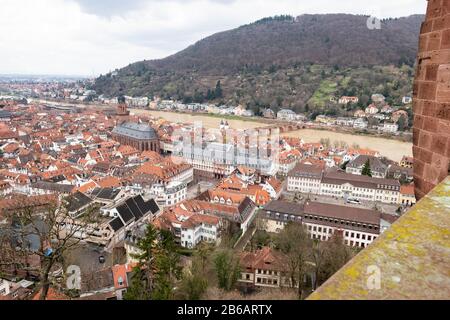 Blick auf Heidelberg vom Schloss, Deutschland Stockfoto