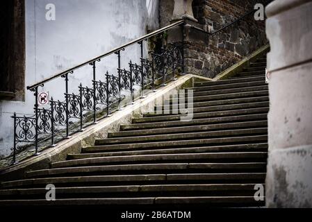 Lange Treppen aus nächster Nähe Stockfoto
