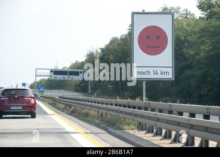 Autobahn 10 (Berliner Ring), Brandenburg, Deutschland. August 2019 © Wojciech Strozyk / Alamy Stock Photo Stockfoto