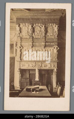 Antwerpen, offenes Feuer im Hotel de Ville Anvers, Cheminee a l'Hotel-de-Ville Objekttyp: Foto carte-de-visite Objektnummer: RP-F-F24298 Hersteller: Fotograaf: Anoniem dating: 1850-1900 Abmessungen: Geheel: H 103 mm × b 63 mm Stockfoto