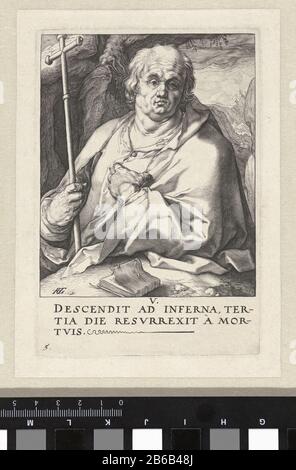 Apostel Philipp Christus, die Zwölf Apostel und St. Paul (Serientitel) De heilige Filippus ten halven lijve, een staf in de Hand. In Marge onder de prent enkele regels Latijn. Pent uit een Serie van veertien. Hersteller : Trentmaker: Hendrick Goltzius (vermeld op object)naar igen ontwerp van: Hendrick Goltziusuitgever: Hendrick Goltziusplaats Herstellen: Haarlem dating: 1589 Physische Kenmerken: Gravurmaterial: Papier Techniek: Graveren (Drukproceé) Maße: Plaatrand: 150 × mm, Fass: Philliple b, Fass: 150 l Stockfoto