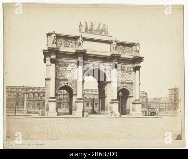 Arc de Triomphe in Paris Arc de Triomphe du Carrousel Paris (Titelobjekt) Arc de Triomphe in Paris Paris. Arc de Triomphe du Carrousel (Titelobjekt) Objekttyp: Fotos Artikelnummer: RP-F F01886 Beschriftung / Marken: Anmerkung, Rekto unter geschrieben: "Paris. Arc de Triomphe du Caroussel' Hersteller : Fotograf: Anonymer Ort Herstellung: Unbekannt Datum: 1850 - 1920 Physikalische Merkmale: Albumdruckmaterial: Papiertechnik: Albumin Druckabmessungen: Foto: H 202 mm × W 266 mmblad: H 224 mm × W 274 mm Onderwerp Stockfoto
