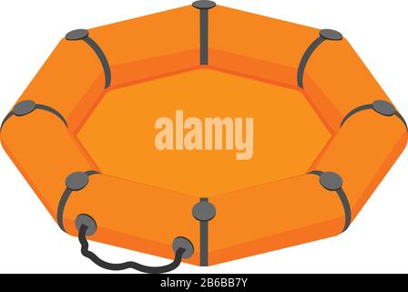 Symbol für Rettungsrundboot. Isometrisches Symbol für runder Bootsvektor für Webdesign, isoliert auf weißem Hintergrund Stock Vektor