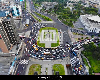 Lima Peru Altes Geschäftszentrum der peruanischen Hauptstadt, Foto vom Himmel mit einer Drohne aufgenommen Stockfoto