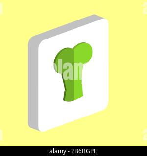 Symbol für einfachen Vektor von Cook hat. Designvorlage für Symbole für Web Mobile UI-Element. Perfektes farbisometrisches Piktogramm auf 3D-weißem Quadrat. Koch Stock Vektor