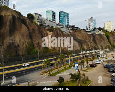 Drohnenfotos von der Costa Verde in Lima Peru Stockfoto