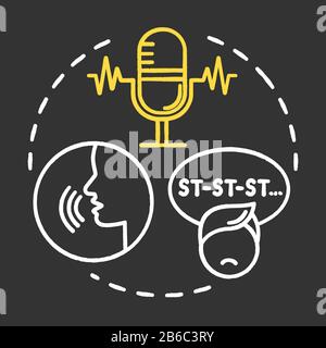 Symbol für das Farbkonzept von Kreide RGB in der Sprachtherapie. Asperger-Störung. Übung zum Stottern. Psychologische Hilfe. Pädiatrische Hilfe. Vektor isoliert Stock Vektor