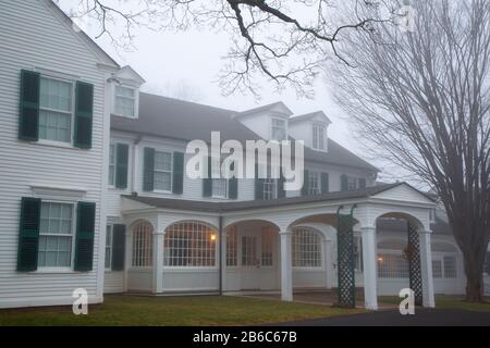 Pope Riddle House in Fog, Hill-Stead Museum, Farmington, Connecticut Stockfoto