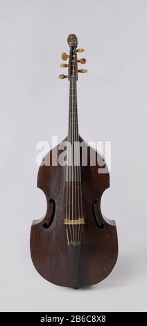 BAS-viol Basviola da Gamba met zes snaren, de krul eindigend in vrouwenhoofd. Hersteller : muziektinstrumentbouwer: Anoniemmuziektinstrumentbouwer: Pieter Rombouts (verworpen toeschrij)muziektinstrumentbouwer: John Roos (verworpen toeschrij)Plaats Herstellung: Amsterdam dating: CA. 1700 Physische Kenmerken: Notenhout, vurenhout, ebbenhout, darm en metaal Material: Notenhout vurenhout ebbenhout snaren: Darm snaren: Metaal Abmessungen: L 114,0 cm. × b 40,0 cm. × h 20,0 cm. Stockfoto