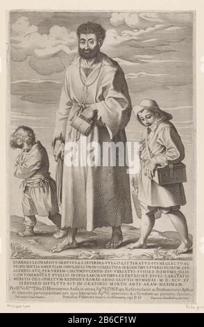 Der Vermennende Giovanni Leonardo Geruso-Straße Ruft Rom (Serientitel) Den Mönch Giovanni Leonardo Geruso bettelnd an. Neben ihm sind zwei Kinder, eines mit einem Korb mit Gemüse. Sechs Zeilen lateinischer Text und Befehl ondermarge. Hersteller: Druckhersteller Francesco Villamena (börsennotiertes Objekt) Träger des Privrechts: Clement VIII (denkmalgeschütztes Eigentum) zugewiesen an: Hieronimo Avila (denkmalgeschütztes Gebäude) im Auftrag von Francesco Villamena (denkmalgeschütztes Objekt) Ort Herstellung: Druckmaschine: Italien Grantor des Privilegiums: Vatikan Gewidmet: Italien Datum: 1600 Physische Merkmale Stockfoto