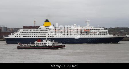 Saga Sapphire kommt zum letzten Besuch in Liverpool an, bevor sie mit Ian Fairbrother/Alamy Stock-Fotos verschrottet wird Stockfoto