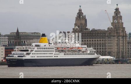 Saga Sapphire kommt zum letzten Besuch in Liverpool an, bevor sie mit Ian Fairbrother/Alamy Stock-Fotos verschrottet wird Stockfoto