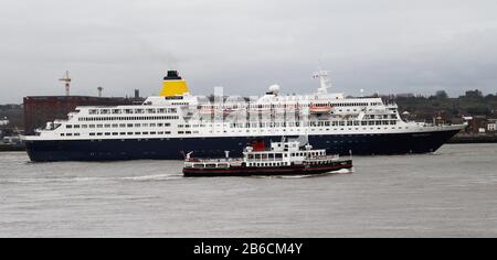 Saga Sapphire kommt zum letzten Besuch in Liverpool an, bevor sie mit Ian Fairbrother/Alamy Stock-Fotos verschrottet wird Stockfoto